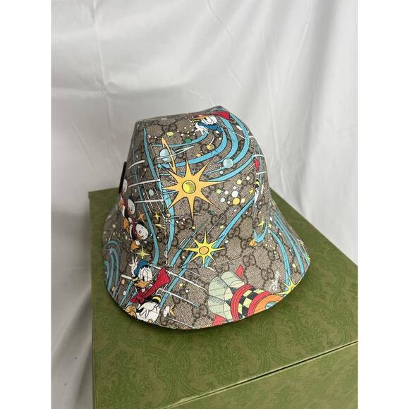 GUCCI X DISNEY Beige Medium Donald Duck Supreme Canvas Hat Medium 317839 - Picture 7 of 14